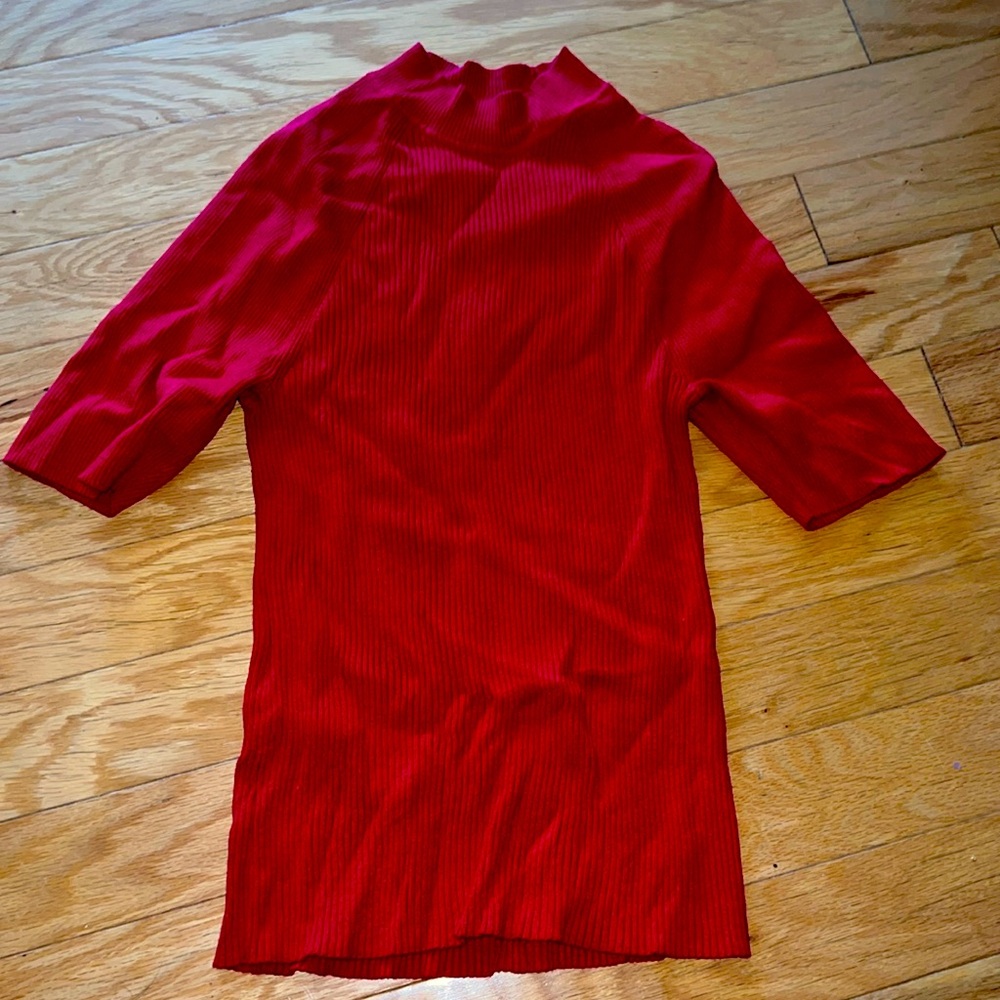 Oxblood mock neck